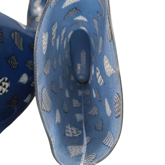 Toms Shoes Womens 7 Rain Boots Rubber Print Pull On Cabrilla Round Toe Blue Tall - Picture 8 of 15